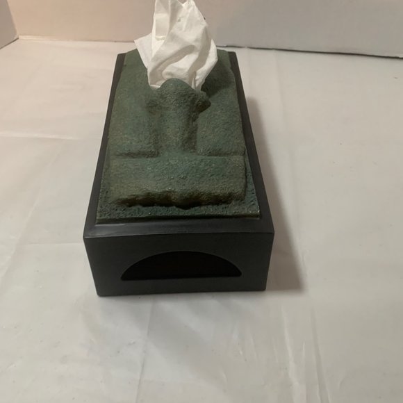 Rotary Hero Moai Tiki Easter Island Tissue Box EUC - Picture 10 of 11